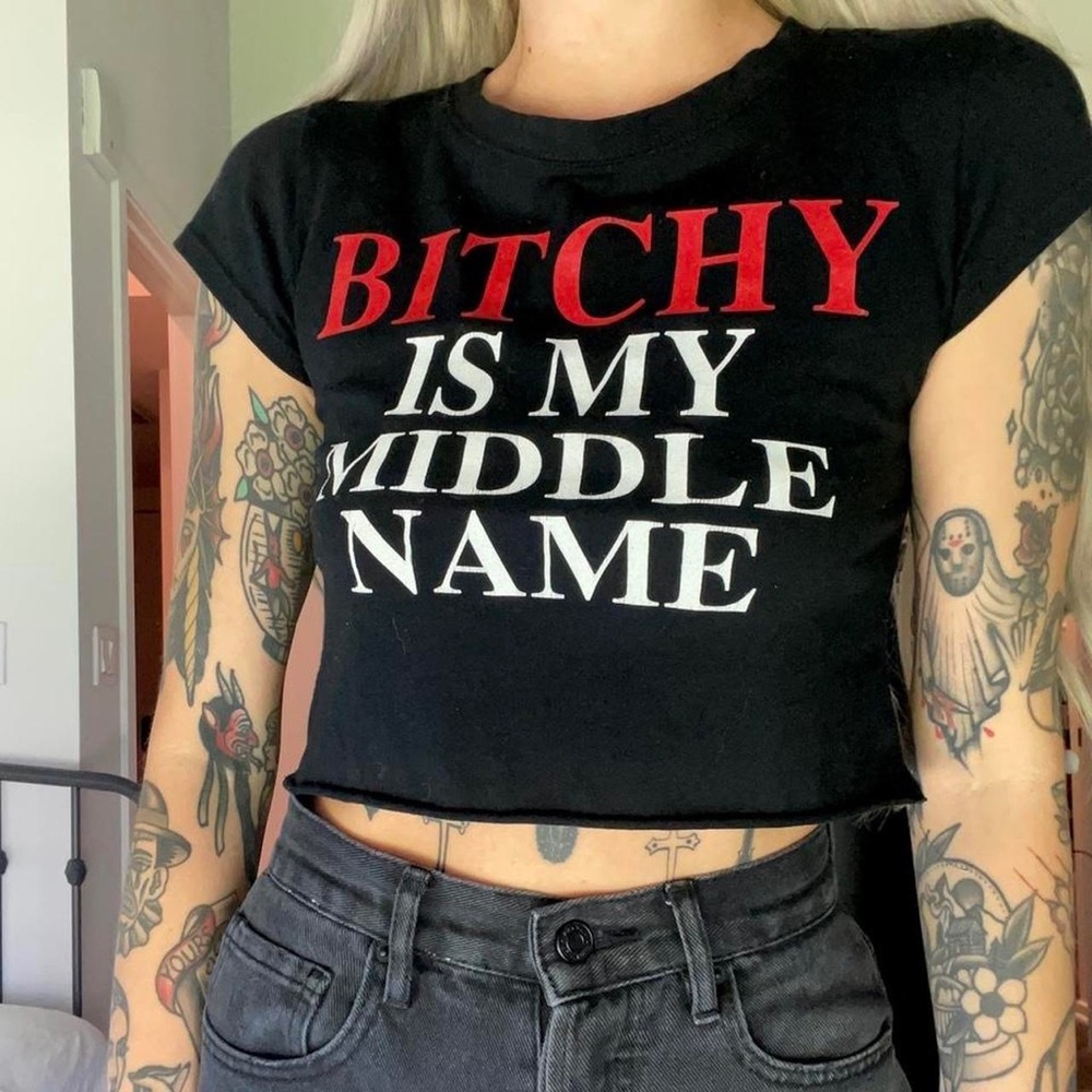 Novelty graphic baby tee